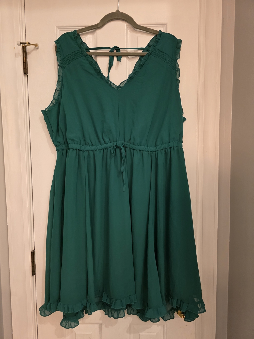 torrid Emerald Green Sleeveless Ruffle Skater Dress, Size 1
